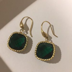 Rivka Friedman Emerald Green Crystal 18k Gold Clad